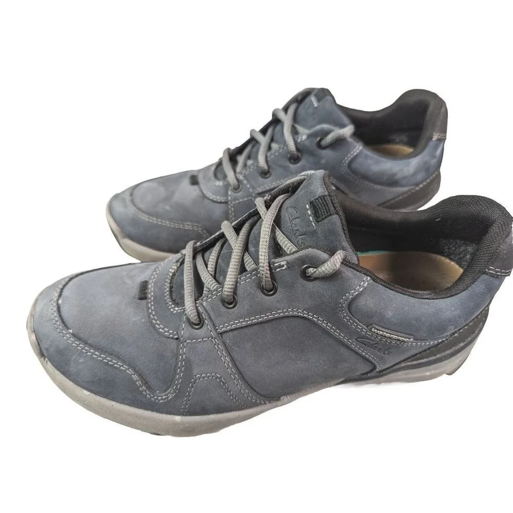 Clarks Wave Walk Shoes Mens Suede Leather Lace Up Low Top Casual Athletic Size 8